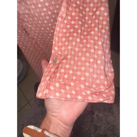 Anvita XL Pink White Polka Dot L/S Button Maxi Dress Peasent Cottage Country - Picture 11 of 11